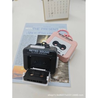 Media player Radio cassette Player sáng tạo ổ đĩa mini có thể ghi âm Máy hát retro máy hát cặp sách chìa khóa mặt dây chuyền máy ghi âm GFTL