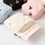 Túi sắp xếp khăn ăn vệ sinh BRABRAA, Túi trang điểm nhỏ nơ Cotton, Móc khóa bánh bông có móc khóa tai nghe Ví đựng tiền xu