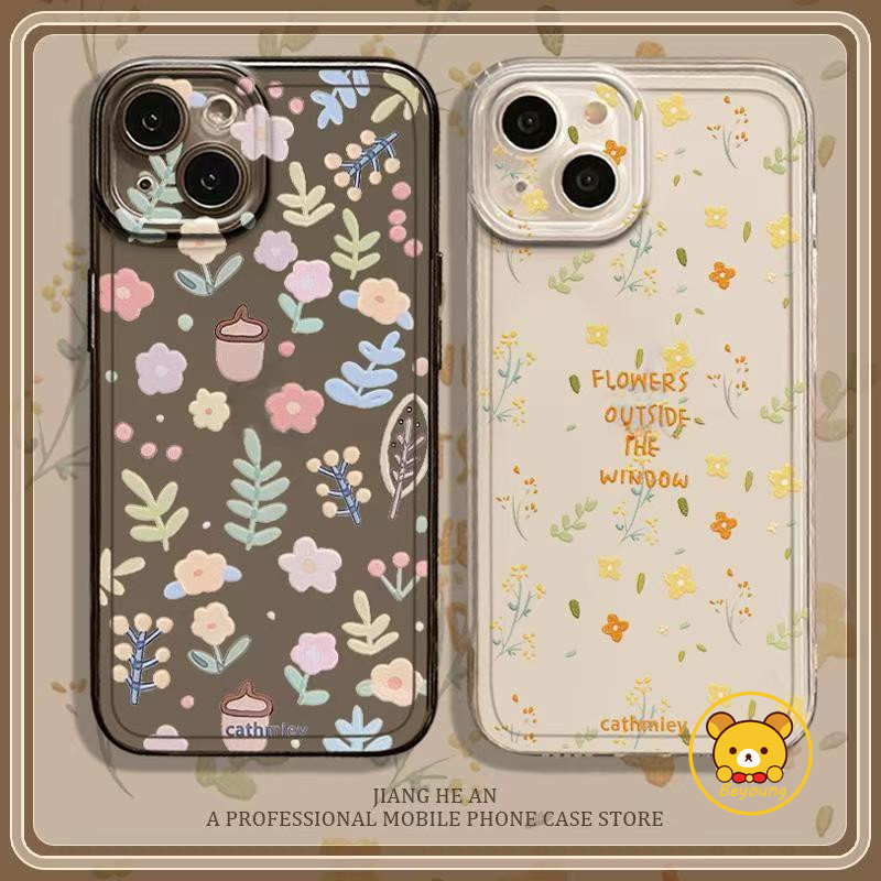 Ốp Điện Thoại Trong Suốt Hoa Tươi Nhỏ Phong Cách Hàn Quốc Cho Redmi 15C 15 A5 Note 15 14 Pro Plus K90 Pro Max K80 K70 Ultra K70E Turbo 4 Pro 5G 4G Hoa Mềm Vỏ Chống Rơi Thời Trang