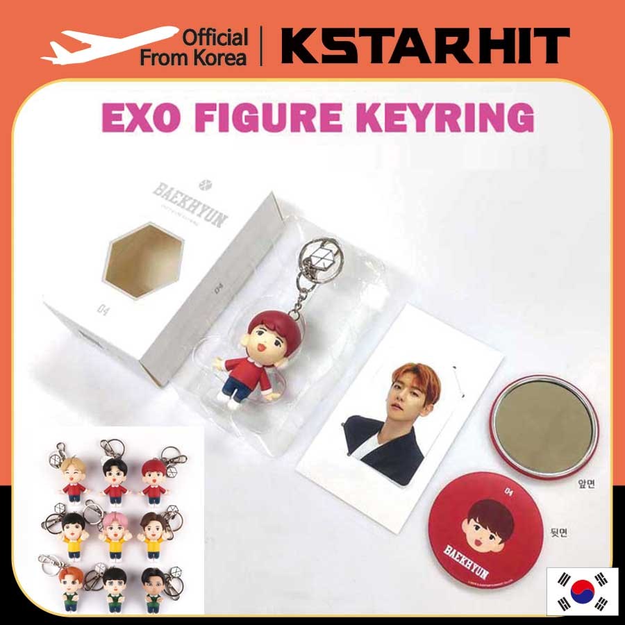 EXO Figure Keyring (KeyChain) + Photocard + Hand mirror | Shopee Việt Nam