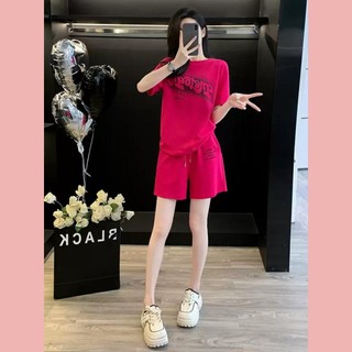Quần đùi nữ và áo phông, Set đồ nữ mùa hè mẫu DBN7+8 Chất co giãn thoáng mát, Đồ bộ nữ cộc tay dáng rộng, Đồ ngủ nữ