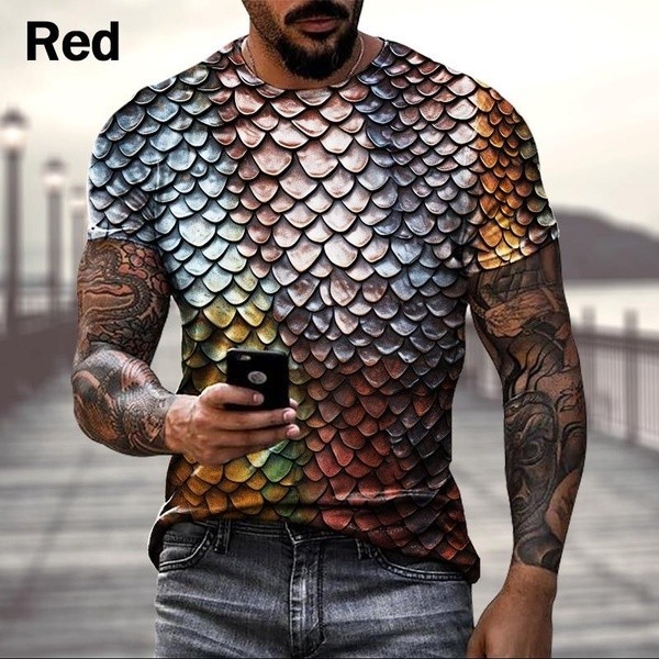 Áo thun nam in 3D da rắn thời trang đường phố-áo cá tính ngầu, S-5XL cỡ