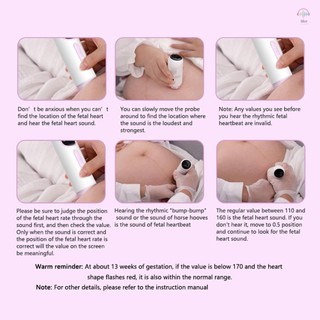 Máy đo nhịp tim thai nhi siêu âm Doppler siêu âm gia đình Máy dò tim cho bé Máy đo nhịp tim thai nhi Doppler Không bức xạ với màn hình LED đầu dò kép để chăm sóc bà bầu