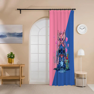 Rèm Polyester Họa Tiết Disney Stitch - Drap Chặn Ánh Sáng Đơn Bảng Điều Khiển, Làm Tối Phòng, Dễ Treo, Cho Trẻ Em Phòng Ngủ & Phòng Khách