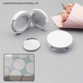 [savemoneyeveryday] Hộp đựng bảng rỗng di động có gương tròn phấn mắt Bb Cream Foundation Hộp trang điểm Diy [vn]