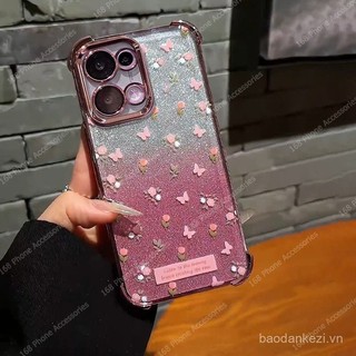 Ốp điện thoại OPPO Reno 13F 13 12, OPPO Reno 13 12 11 10 Pro, OPPO Reno 10 11 11F 5G, vỏ hoa nhỏ màu hồng, chống sốc với bảo vệ ống kính camera, ốp điện thoại dày