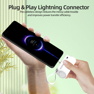 GOOJODOQ 4000mAh Mini Power Bank Sạc di động Type-C và phích cắm cho điện thoại/đồng hồ/tai nghe