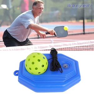 Wanyedi Pickleball Trainer, Blue Độ đàn hồi cao Solo Pickleball Trainer, Đế ổn định tự học bền 40 lỗ Bóng hồi phục trong nhà ngoài trời