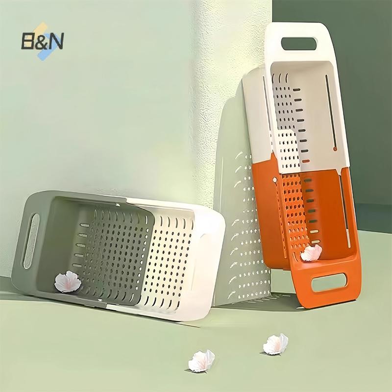 Nhà bếp B & N Có thể mở rộng trên bồn rửa Giỏ thoát nước mỏng có thể mở rộng Đa chức năng Caddy Giá đỡ thoát nước không đục lỗ.