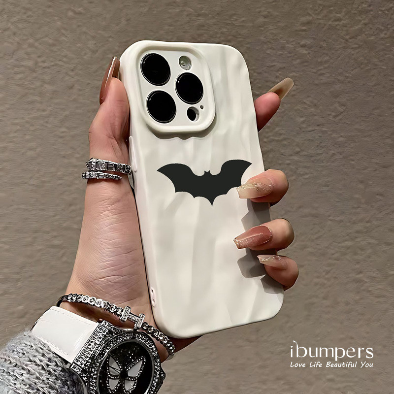 ibumpers Ốp Điện Thoại iPhone Họa Tiết Cặp Đôi Bát Mát Đơn Giản Cho IPhone 16 15 14 12 13 11 Pro Max IP 7 8 Plus X XS XR Xếp Ly Ốp Lưng Silicon Mềm Chống Sốc