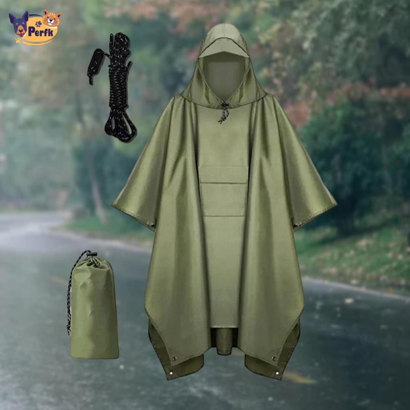 Áo mưa Poncho có mũ trùm đầu cho người lớn, che mưa, đi bộ đường dài, sự kiện thể thao, du lịch ngoài trời
