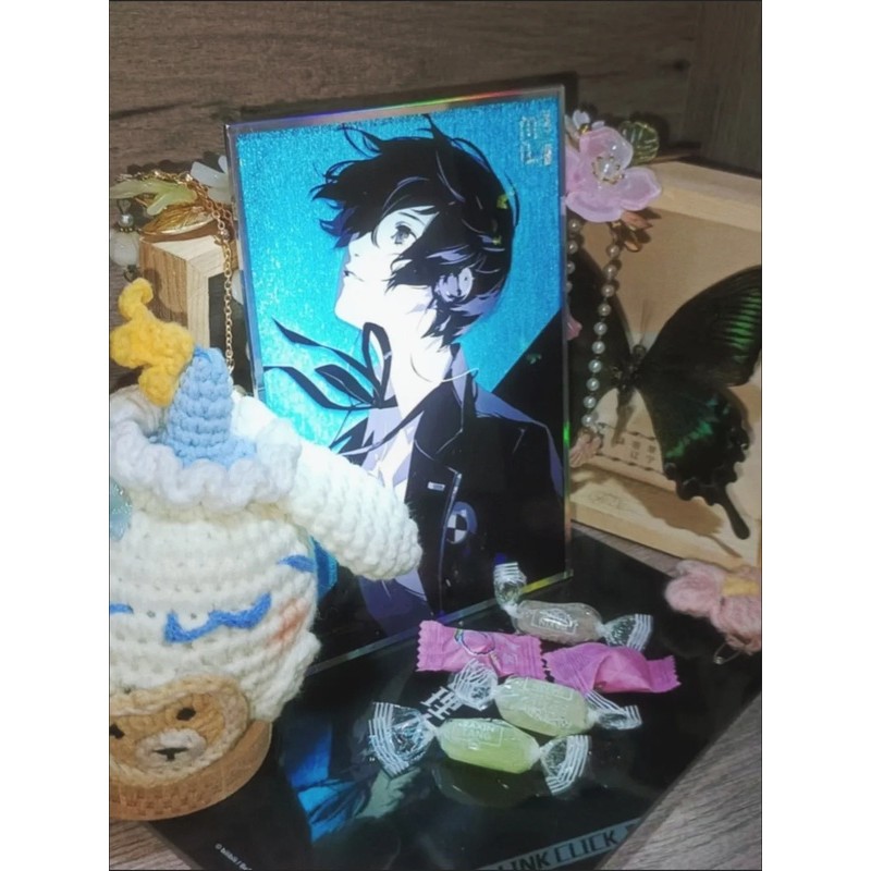 Persona 3 Shikishi Long Lanh Thẻ Nghệ Thuật Hoặc Acrylic Đứng Makoto Yuki & Aigis Trang Trí Bàn Làm Việc Quà Tặng
