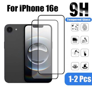 16e 2 Chiếc Kính Cường Lực Bảo Vệ Màn Hình Cho iPhone 16e 16 14 13 15 12 11 Pro Max Plus 9D Kính Bảo Vệ Phim