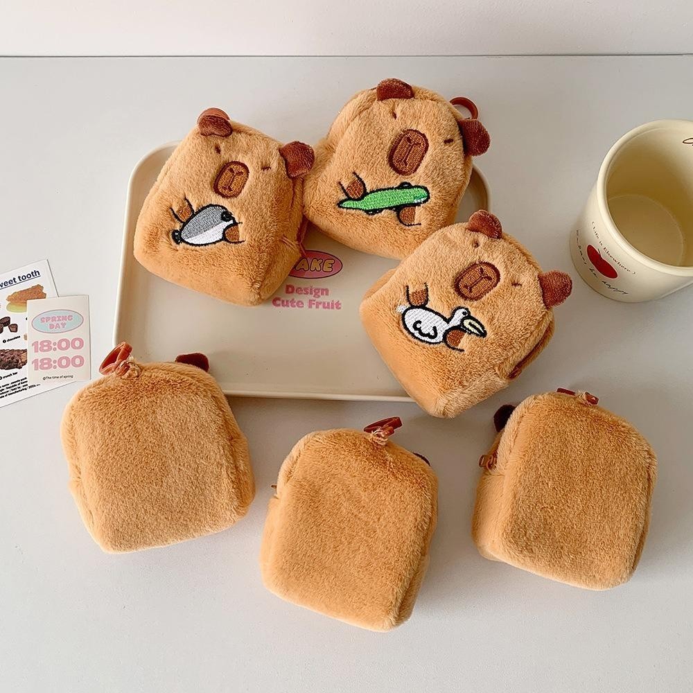 Mặt dây chuyền túi đi học GUSTAVA, Phim hoạt hình có móc khóa Capybara Anime Ví đựng tiền xu sang trọng, Ví đựng tiền xu Mini sang trọng