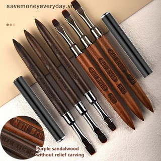 [savemoneyeveryday] Bàn chải móng tay Tay cầm bằng gỗ đàn hương Bàn chải móng tay cho ứng dụng acrylic và nguồn acrylic [vn]