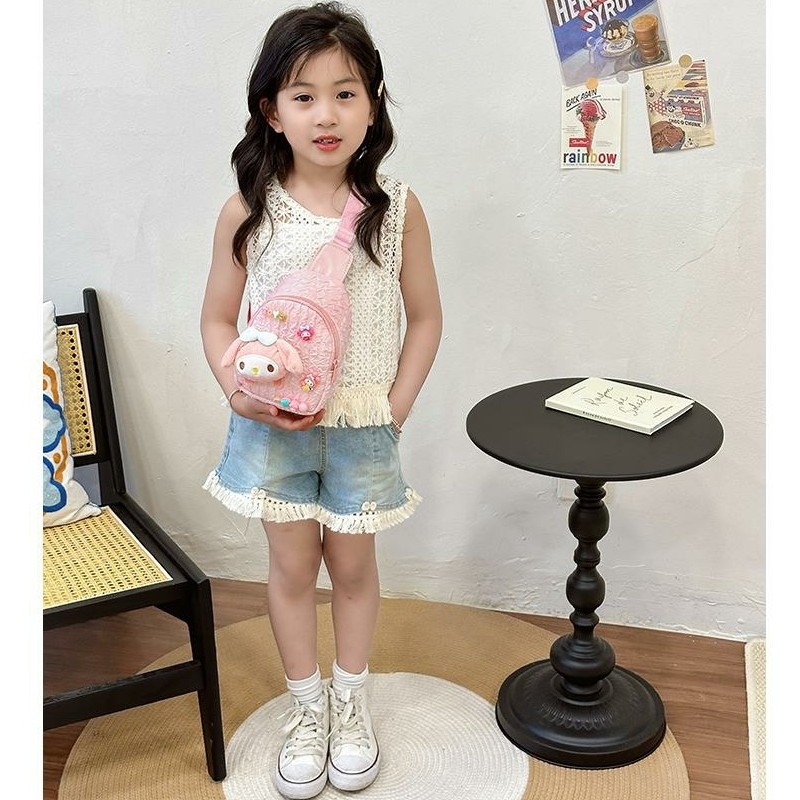 Túi đeo chéo công chúa Kuromi mùa hè phù hợp cho trẻ em Túi đeo ngực dễ thương