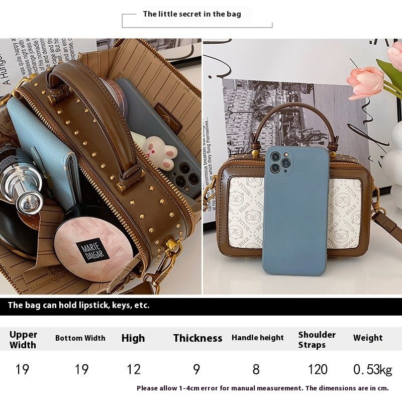 Túi Nữ Phong Cách Mới Hàng Sẵn Có-Túi Đeo Vai Nữ Thời Trang Retro Màu Sắc Tương Phản Phiên Bản Hàn Quốc Túi Đeo Vai Nữ Túi ins Hoạt Hình Gấu Đơn Giản Hợp Thời Trang