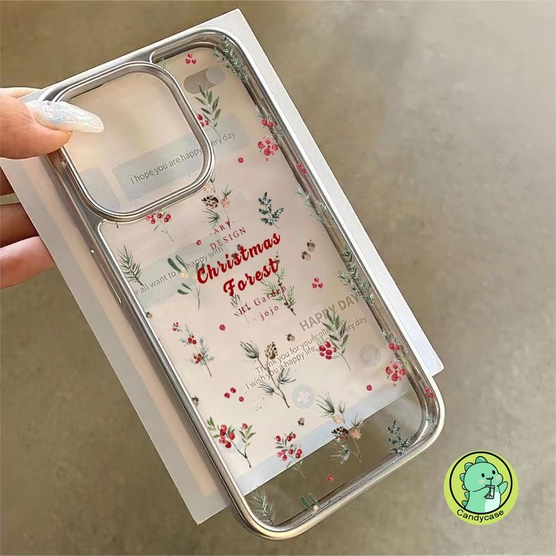 Vỏ Holly Giáng Sinh Cho Xiaomi 14 13 13T 12 12T 12S Ultra 12X Mi 11 10s 9T 9 Pro Ultra Lite 10i 8 Civi 4 Pro 3 2 1s Mạ Vỏ Điện Thoại Mềm Trong Suốt Mùa Đông Dễ Thương
