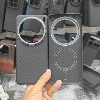 Ốp Điện Thoại Carbon Sợi Aramid Từ Tính 600D Sang Trọng Cho Vivo X200 Pro X200 Mini Hỗ Trợ Sạc Không Dây Vỏ Ống Kính Kim Loại