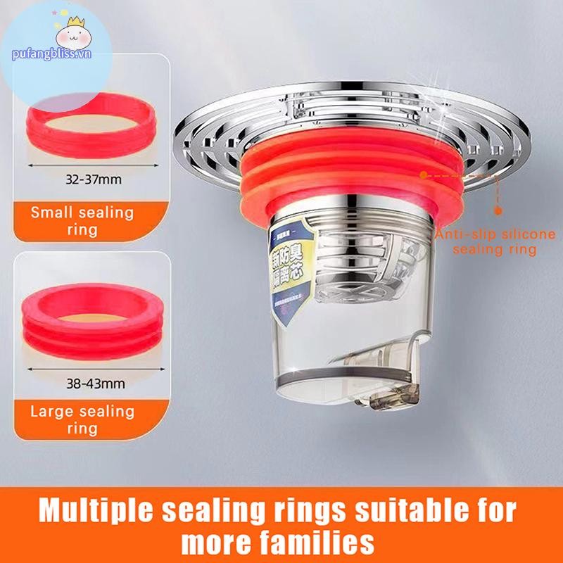 Pufangbliss Tự Đóng Mùi Và Chống Côn Trùng Thoát Sàn Vòi Hoa Sen Có Thể Tháo Rời Thoát Nước Vỏ Lọc Tóc Cống Lọc Cắm VN