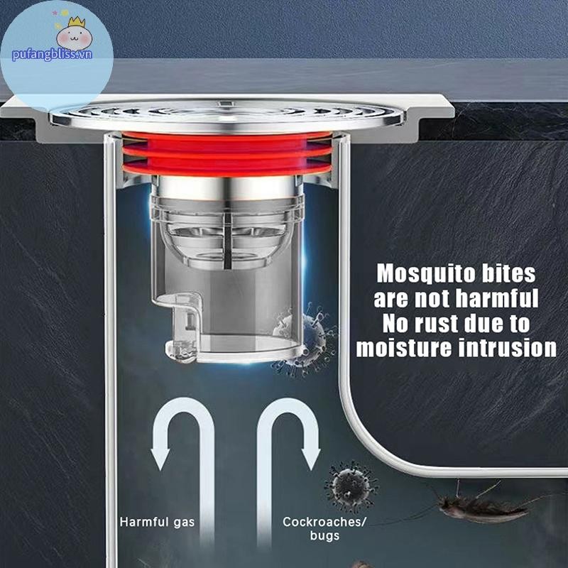 Pufangbliss Tự Đóng Mùi Và Chống Côn Trùng Thoát Sàn Vòi Hoa Sen Có Thể Tháo Rời Thoát Nước Vỏ Lọc Tóc Cống Lọc Cắm VN