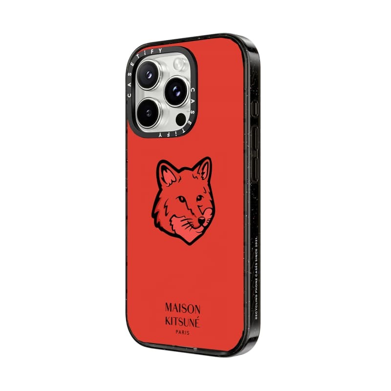 Casetify X Maison Kitsuné Autumb Màu Đỏ Ốp Lưng Acrylic Cứng Hút Từ Tính Cho Apple IPhone 12 13 14 15 16 Pro Max Plus Có Hộp