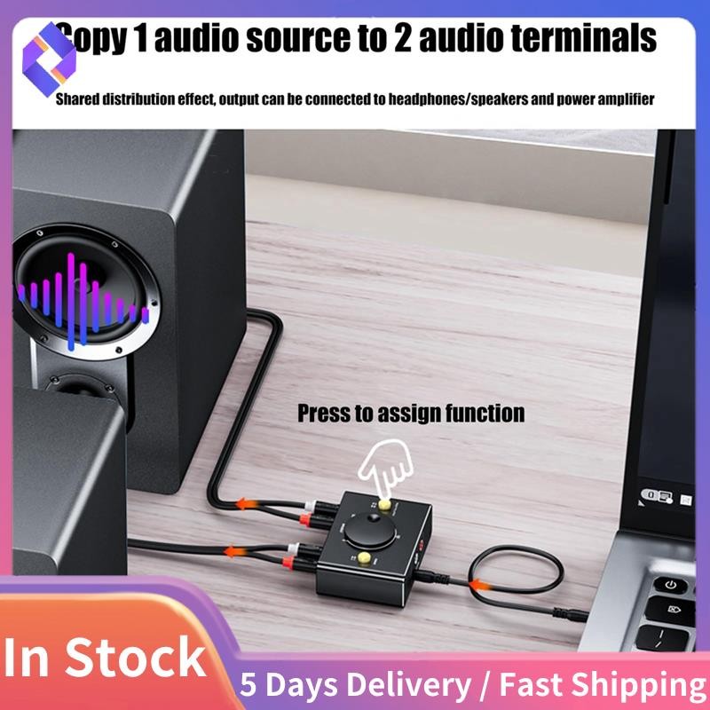Bộ chuyển đổi âm thanh 3,5 mm sang 2RCA Bộ chuyển đổi giá thầu 1 trong 2 Out hoặc 2 trong 1 Out Bộ chuyển đổi bộ chia RCA sang 3,5 mm kép