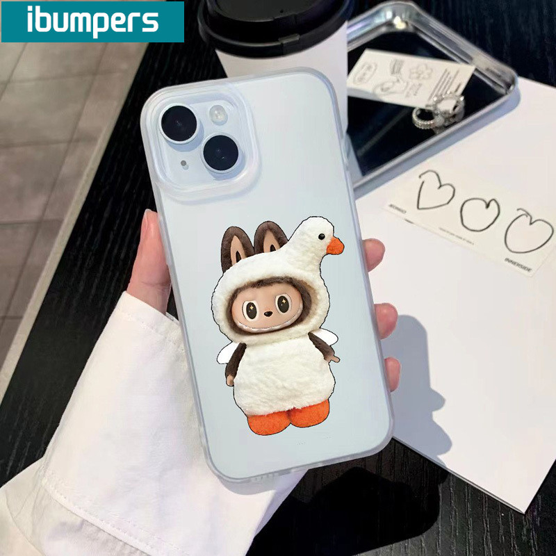 ibumpers Ốp Lưng iPhone Hàn Quốc Dễ Thương Labubu in hình Ốp Điện Thoại TPU Trong Suốt Mềm nhám mờ Chống Sốc Chống Bẩn Cho Iphone 16 15 14 12 13 11 Pro Max IP 7 8 Plus X XS XR