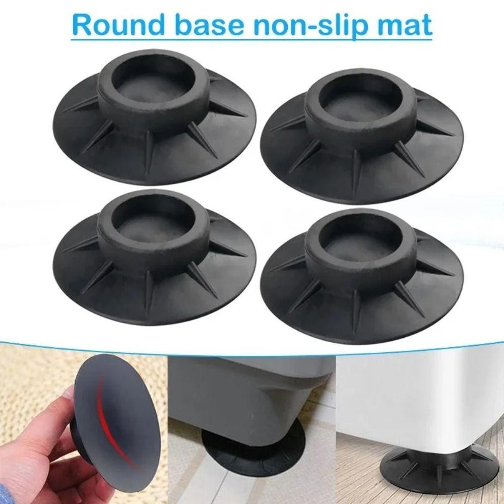 BAMBOOB 4 Miếng đệm chân máy giặt, Máy giặt có độ đàn hồi cao su màu đen Tấm lót chống sốc, Tấm bảo vệ đa năng chống sốc Miếng đệm tắt tiếng