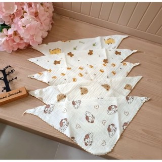 Combo 5 yếm xô tam giác có nút tăng đưa tiện lợi 100% cotton