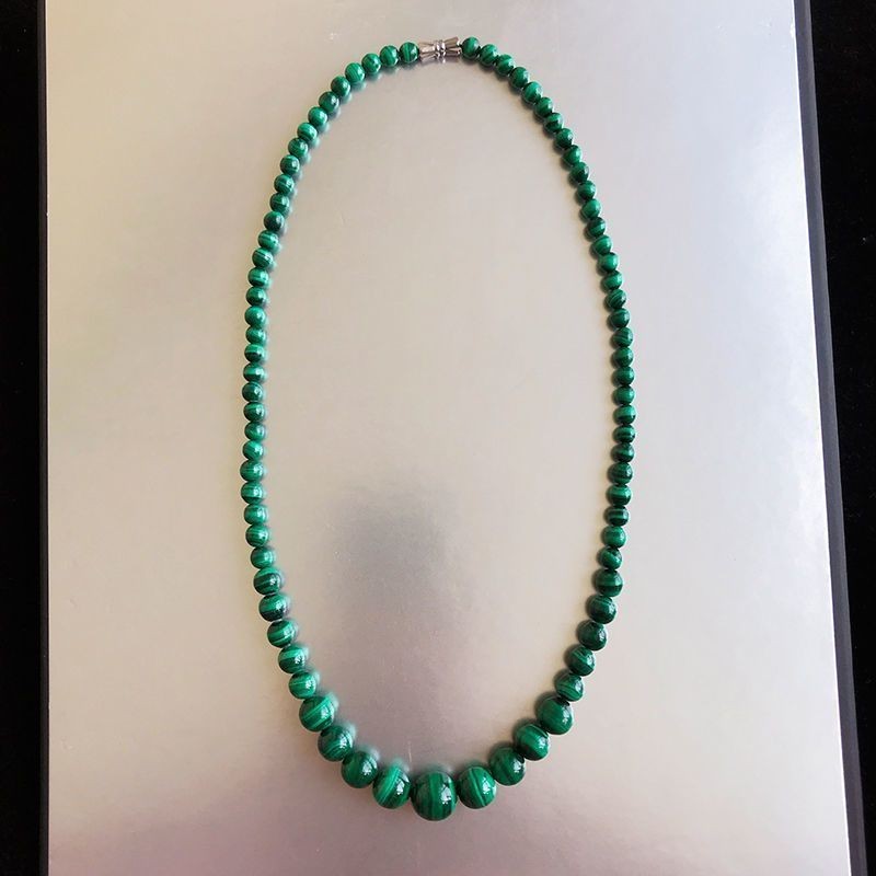 Mới Thanh Lịch Malachite Vòng Cổ Hạt Ngắn Tháp Chuỗi Xương Đòn Trang Sức