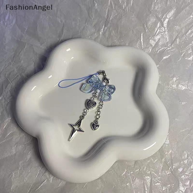 Fashionangel Sáng Tạo Handmade Xanh Nơ Trong Suốt Trái Tim Hạt Dây Quyến Rũ Dây Đeo Ngôi Sao Dễ Thương Nút Thắt Mặt Dây Chuyền Cô Gái Người Phụ Nữ Móc Khóa Dây Cho Điện Thoại VN