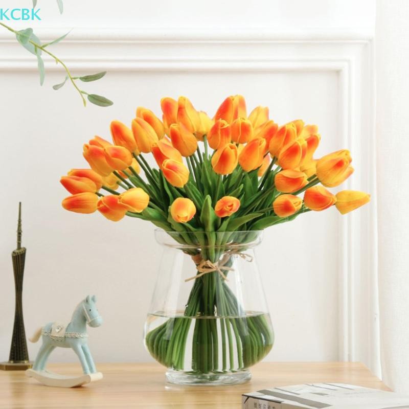 [Kc] Hoa Tulip nhân tạo Bó hoa giả cảm ứng thực sự Trang trí tiệc cưới tại nhà [BK]