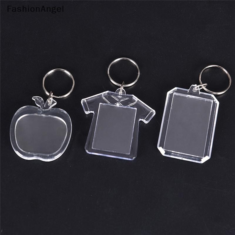 FashionAngel 5 Cái Trong Suốt Trống Chèn Khung Ảnh Móc Khóa DIY Quà Tặng VN