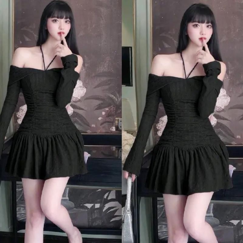 Thời Trang Bigsize - Váy Đầm Bigsize Thun Xốp Tay Dài Hot Hit Thiết Kế  40-95kg