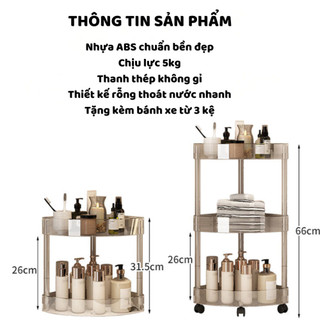 Kệ Góc Tường Trong Suốt Để Đồ Nhà Tắm Có Bánh Xe Linh Hoạt, Giá Để Đồ Nhà Vệ Sinh Có Khe Thoát Nước
