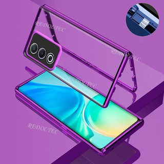 Ốp điện thoại OPPO A3 Pro 5G 360 Bảo vệ toàn bộ ống kính Vỏ kim loại từ tính OPPO A3Pro OPPOA3 Pro Mặt trước hai mặt kính mặt sau Vỏ điện thoại toàn thân có khóa