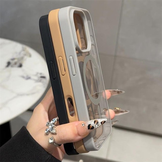 Ốp lưng Acrylic trong suốt màu vàng sa mạc mới tương thích cho iPhone 16 Pro MAX 15 14 13 12 11 Pro MAX 14plus 15plus 16plus 12 / 13mini XR X XS MAX có vỏ bảo vệ chống sốc từ tính