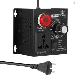 Ac 220V 4000W Bộ điều khiển điện áp biến đổi nhỏ gọn Tốc độ di động Nhiệt độ ánh sáng Điện áp Bộ điều chỉnh độ sáng có thể điều chỉnh