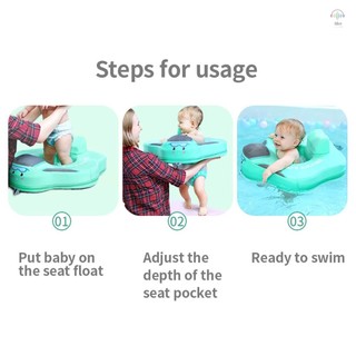 Mambobaby B504 Phao ngồi bể bơi không bơm hơi cho bé Vòng bơi mùa hè có ghế an toàn cho bé 4-24 tháng tuổi