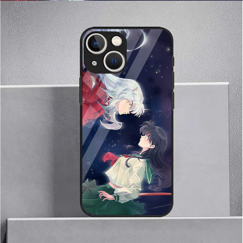 Ốp Điện Thoại Di Động Kính Cường Lực Inuyasha 01 Cho iPhone 16 15 14 13 12 11 Pro XS Max Plus Mini X XR 8 7 6s SE2 / 3