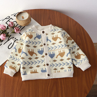 (6m-12Y) Áo khoác mùa thu đông trẻ em Áo len Cardigan dệt kim cho bé gái Áo Hoodie thời trang đa năng