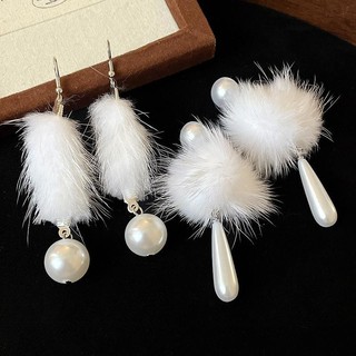 1 đôi bông tai ngọc trai nhân tạo kim bạc hình giọt nước dành cho nữ có cảm giác sang trọng, bông tai siêu cổ tích, thiết kế cổ điển và thanh lịch