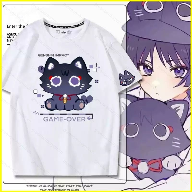 Gn Genshin Impact Wanderer Vải Cosplay Full Graphic Áo thun mùa hè Anime Tay Ngắn Top NG
