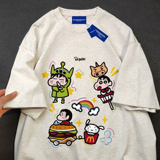Áo Phông Thun Form Rộng unisex Nam nữ Cậu bé Shin M