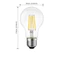 Bóng đèn LED OIMG E27 Dây tóc xoắn ốc Edison Đèn A60 trong suốt / nâu 2W 4W 6W 8W 12W 16W Tương đương 40W-100W Đèn sợi đốt trong suốt [mức năng lượng A + +]