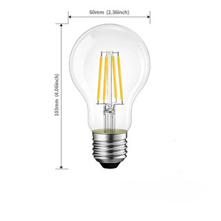 Bóng Đèn LED Edison Xoắn Ốc Dây Tóc E27 Vít Lớn Trong Suốt / Nâu A60 Đèn 2W 4W 6W 8W 12W 16W