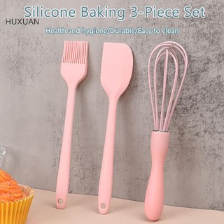 Huxuan 3 Cái/bộ Bộ Nướng Bánh Silicon Thìa Cạp, Bàn Chải Dầu, Đánh Kem Tiện Ích Nhà Bếp