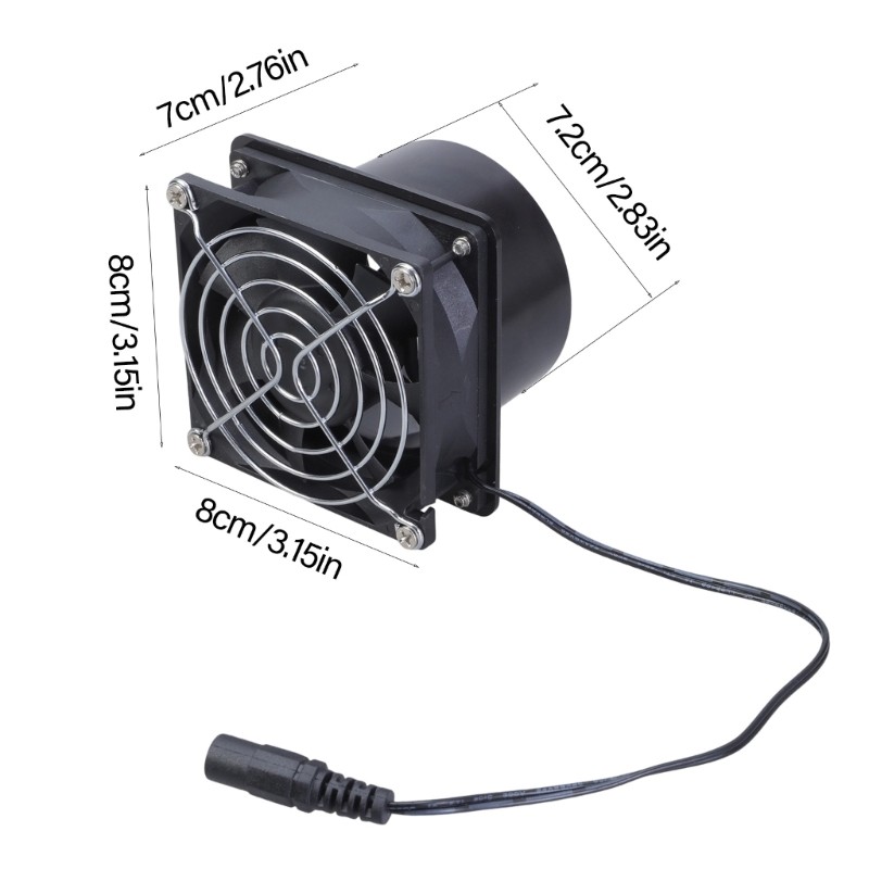 Quạt Xả KIKIN 3800RPM 80mm 12V Quạt Hút Không Khí Hút Khói Máy Thổi Khí Cho Hàn Văn Phòng Hội Trường Thủy Canh Ki