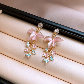 Bông Tai Hoa Nhiều Màu Sắc Phong Cách Mới Niche Thiết Kế Tính Khí Cao Cấp Độc Đáo Phóng Đại Độc Đáo Bông Tai Nữ